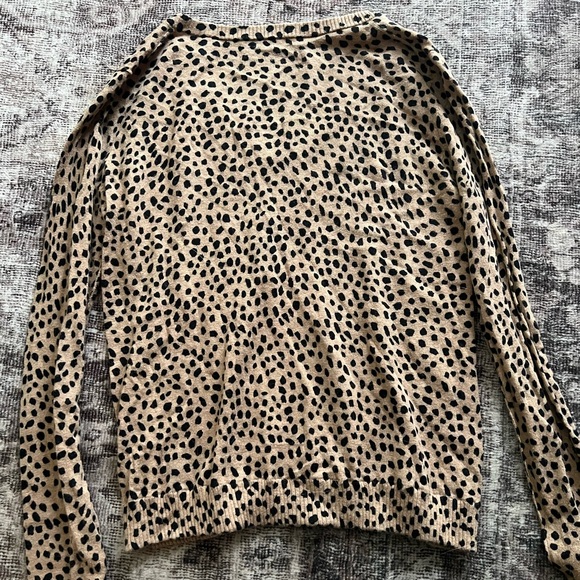 ATM Anthony Thomas Melillo Cheetah Printed V-Neck Sweater - Picture 4 of 5